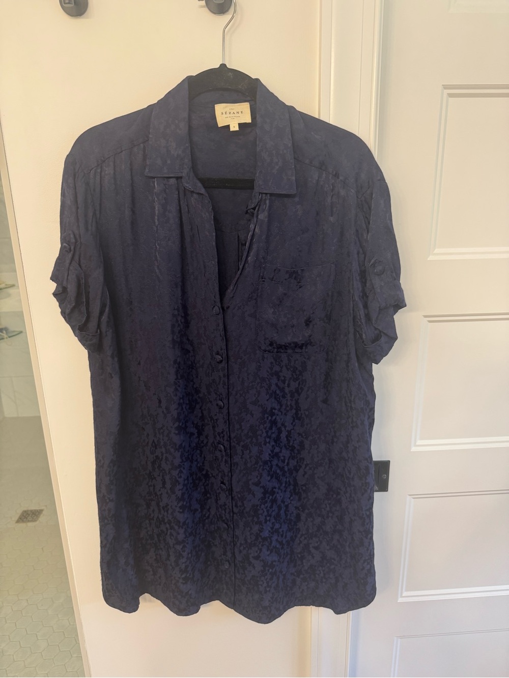 Sézane navy print dress